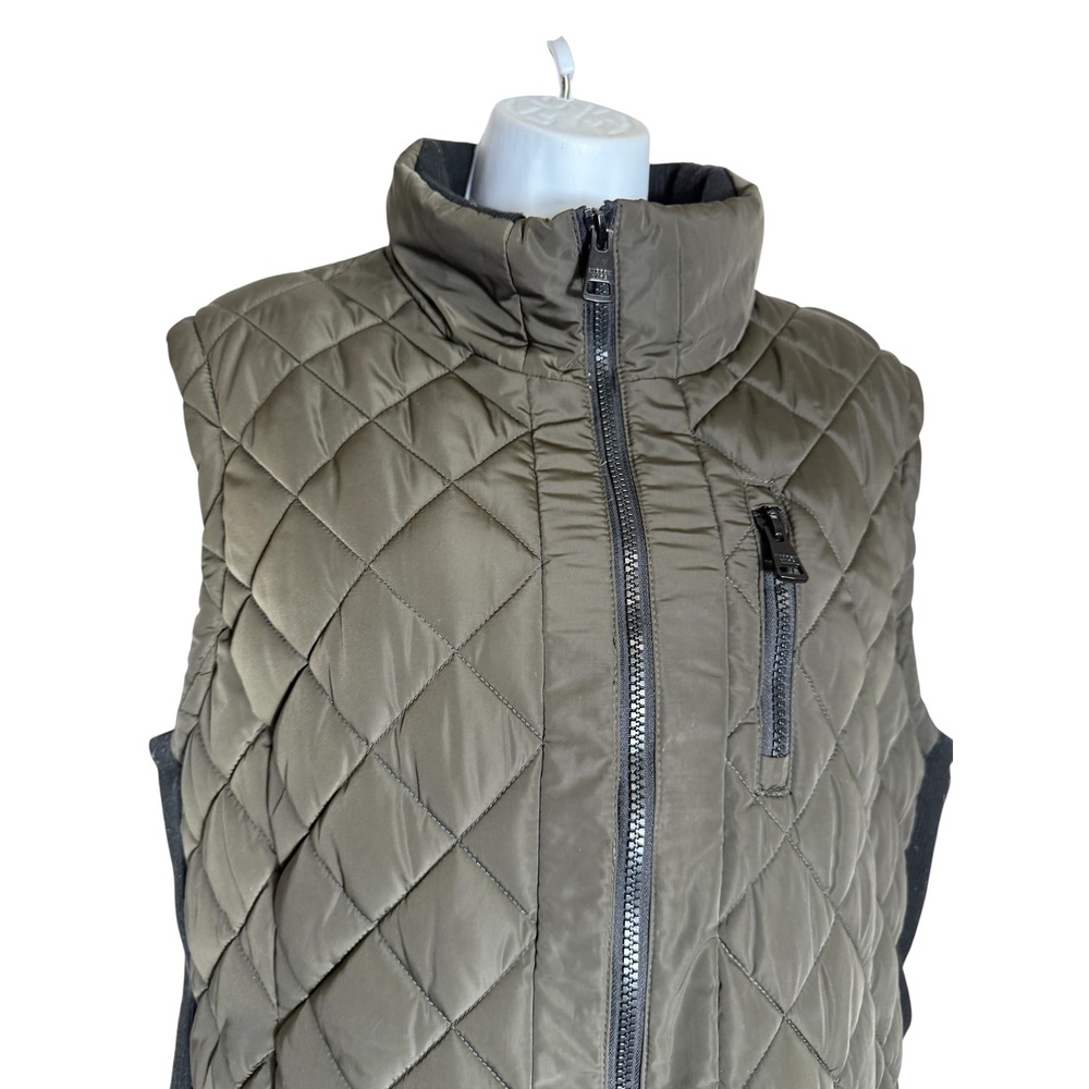 Andrew Marc XXL Vest Quilted Olive Green Full Zip Sleeveless Puffer Women‎ - Picture 2 of 9